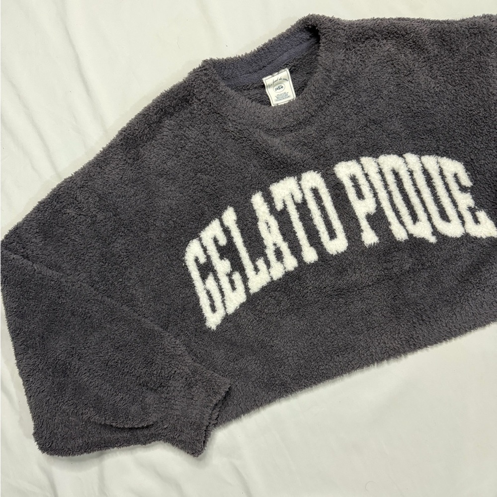 Japan Gelato Pique Gray Fuzzy Sweater - Picture 2 of 5